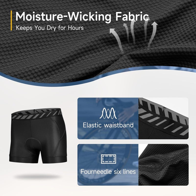 Santic Men's Bike Shorts Cycling Underwear 3D Padded Mountain Liner Shorts Bicycle Pants - Image 4